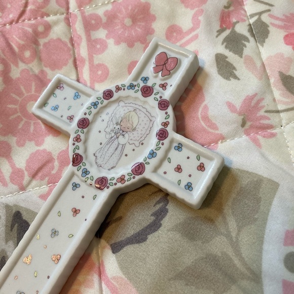 NWT 1991 Precious Moments Velvet Christening Cross - Picture 7 of 10